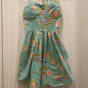 Floral striped summer dress